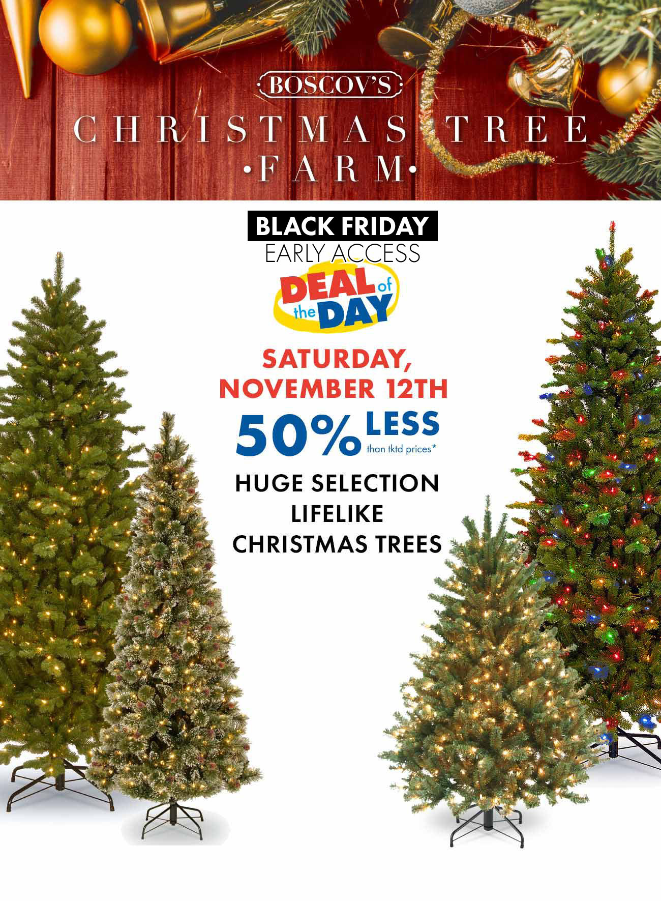 🎄 50 less Lifelike Christmas Trees Boscov's