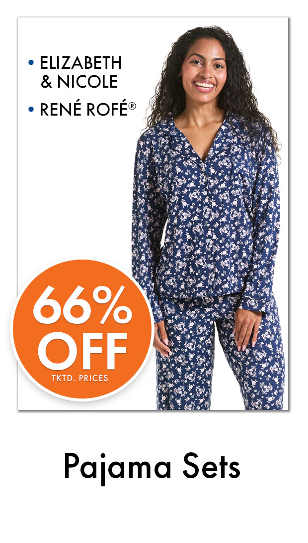66% Off Tktd Prices. Pajama Sets by ELIZABETH & NICOLE, RENÉ ROFÉ